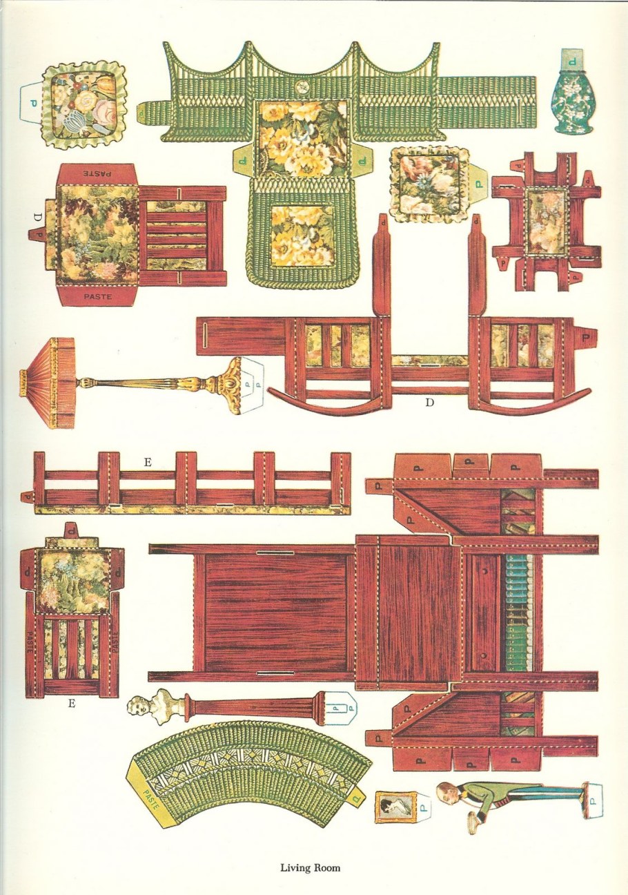 Бумажный домик для бумажных кукол