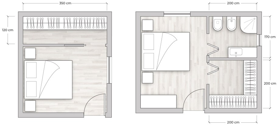 Мастер спальня планировка с размерами