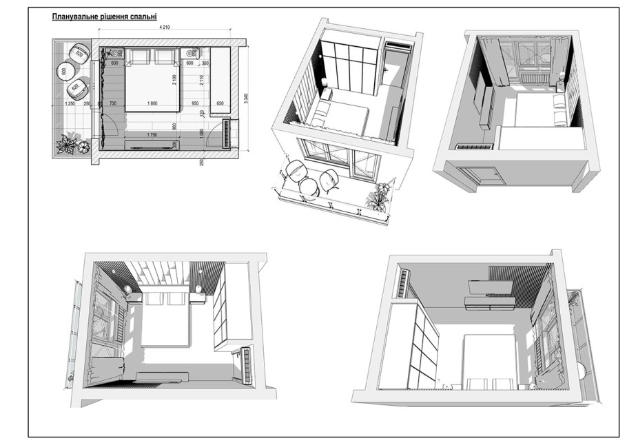 План расстановки мебели в спальне