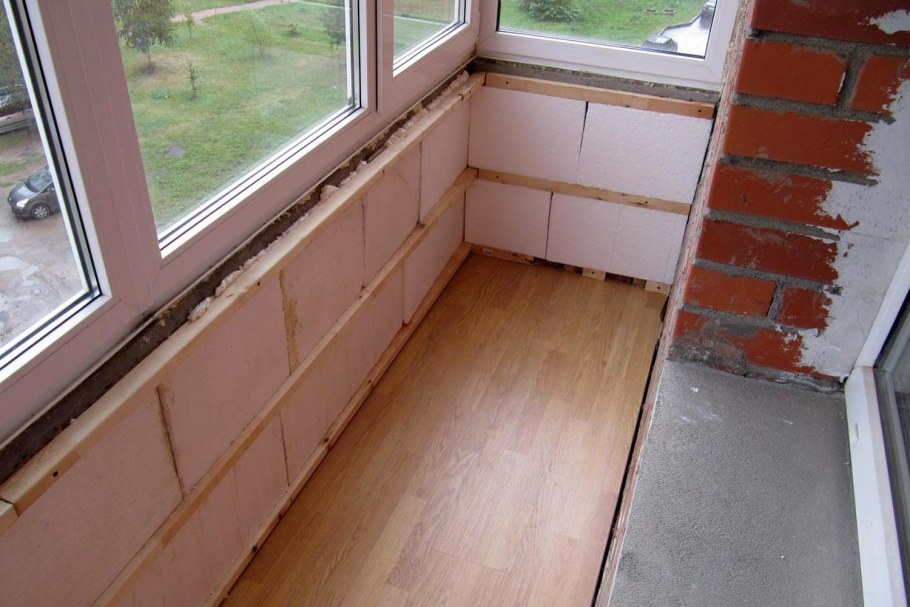 Утепление пола лоджии керамзитом