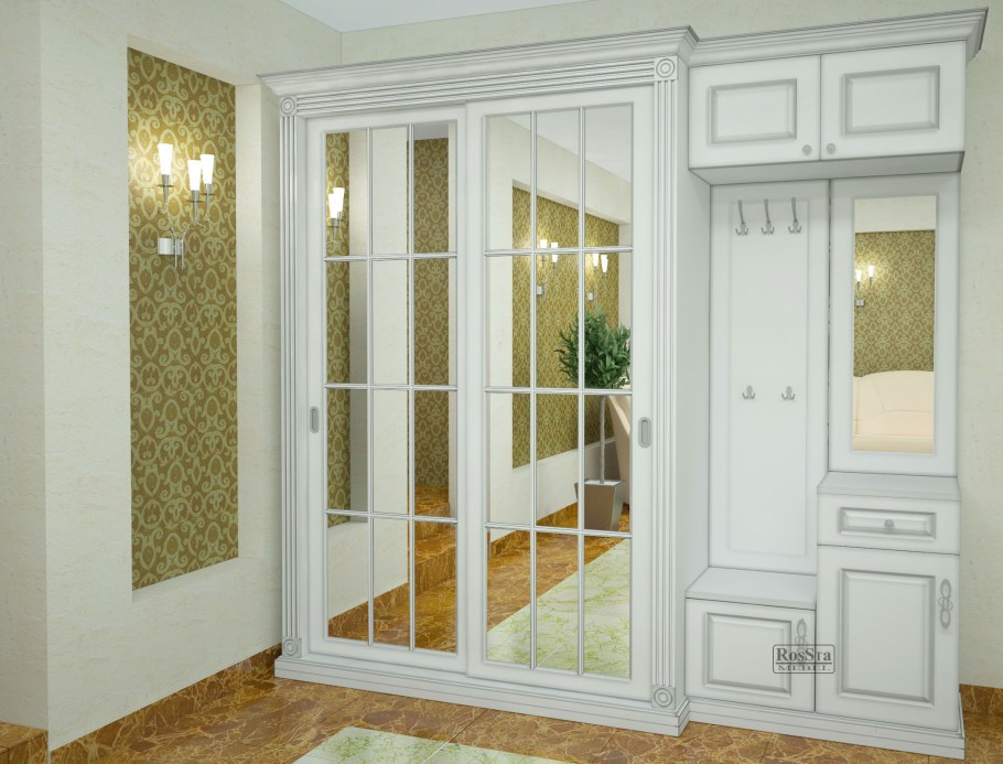 Белый шкаф классика 3ддд