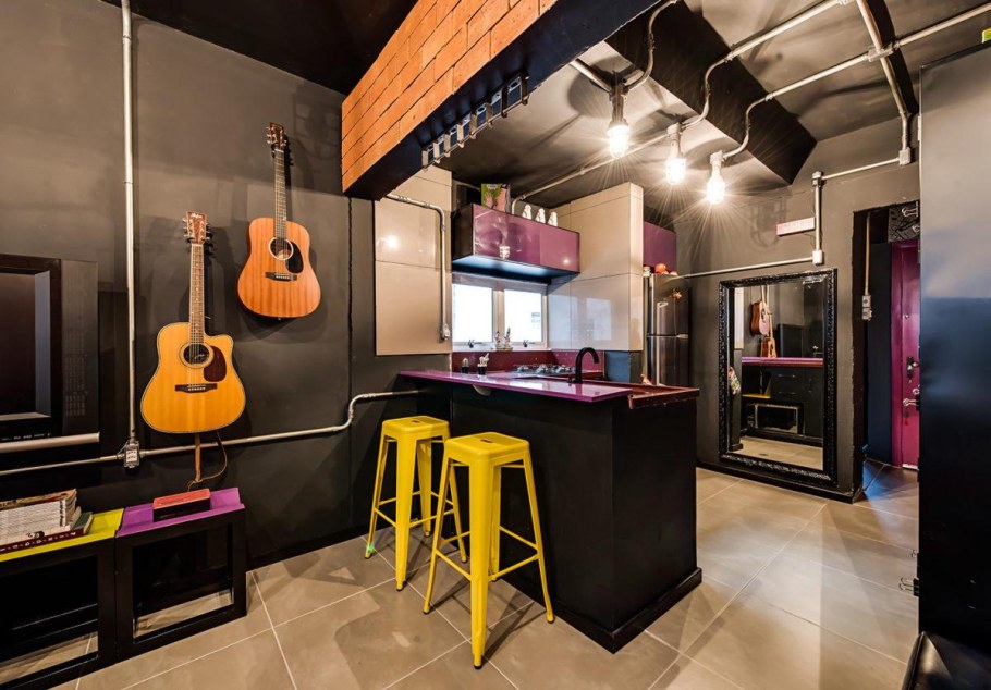 Сиреневый натяжной потолок