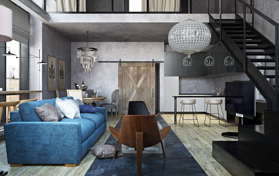 Фиолетовый кирпич в интерьере