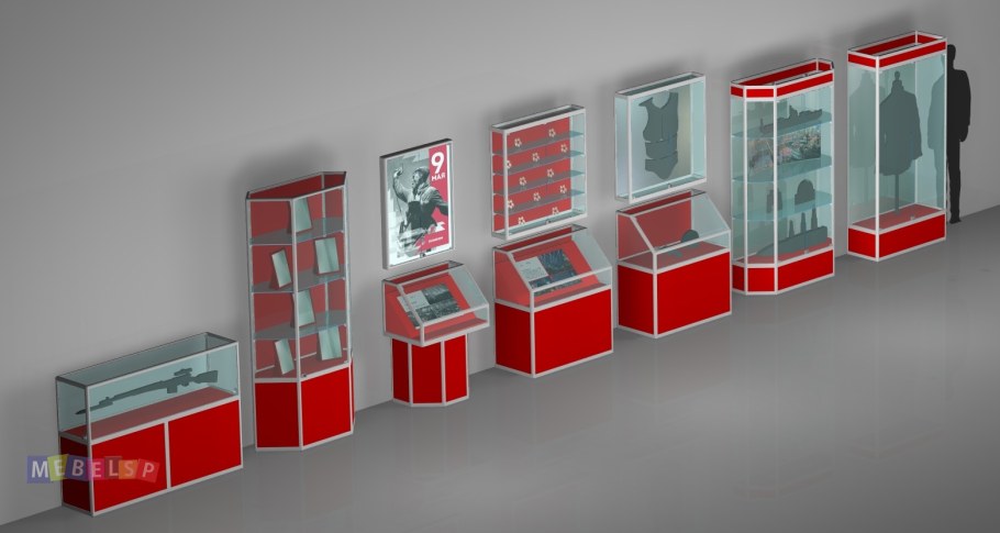 Витрина пристенная Музейная 1000х550х2200 ЛДСП