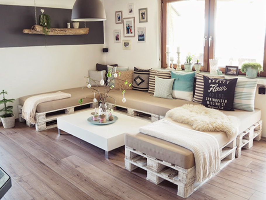 Деревянные паллеты в интерьере