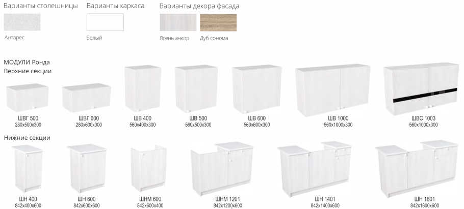 Кухня Ронда напольный модуль 40 см шн400 дуб сонома