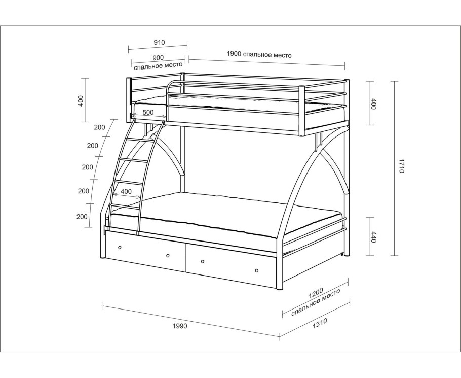 Детская кроватка 80х160 чертеж