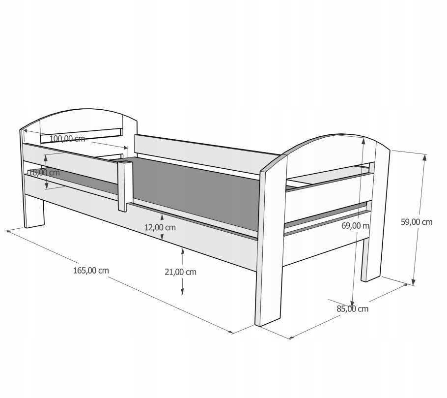 Кровать подростковая Колибри 160 80 чертежи