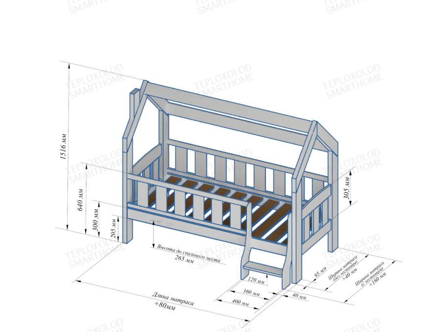 Forest Primavera кровать домик