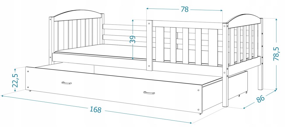 Чертеж кроватки детской 160-80