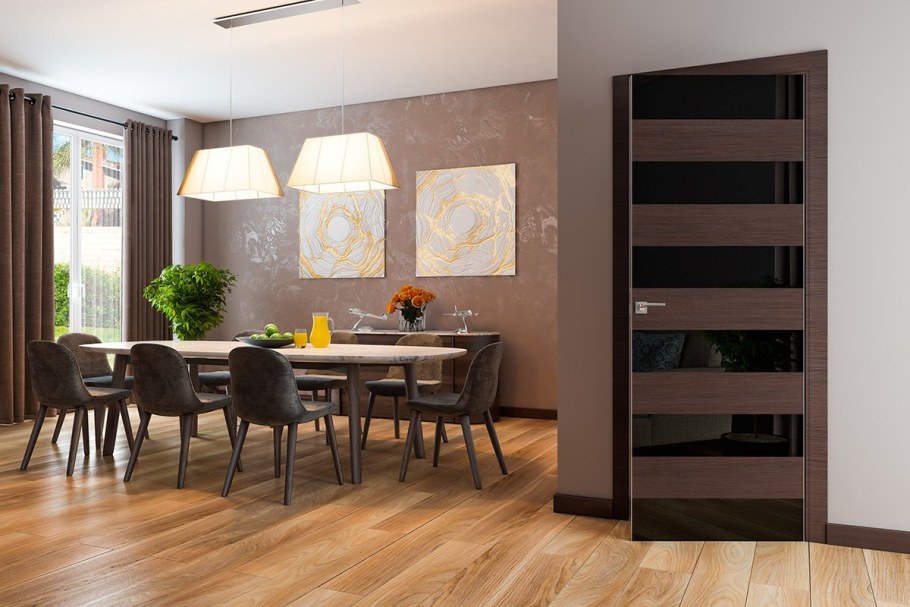 Коричневые двери в интерьере