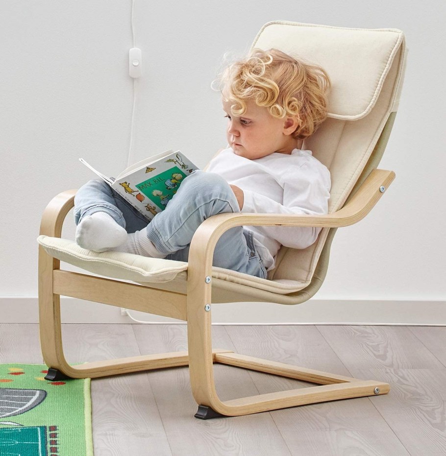 Кресло-качалка ikea ПОЭНГ кожа