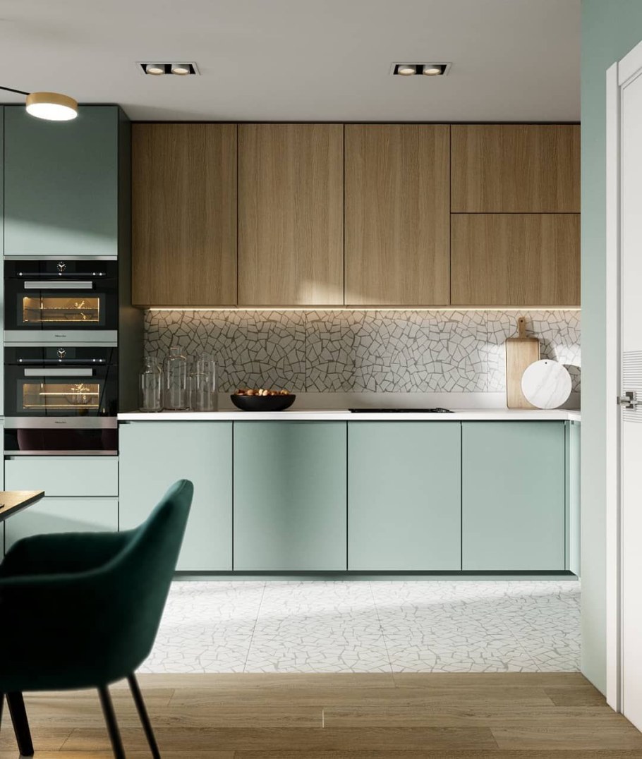 Кухня икеа с антресолями