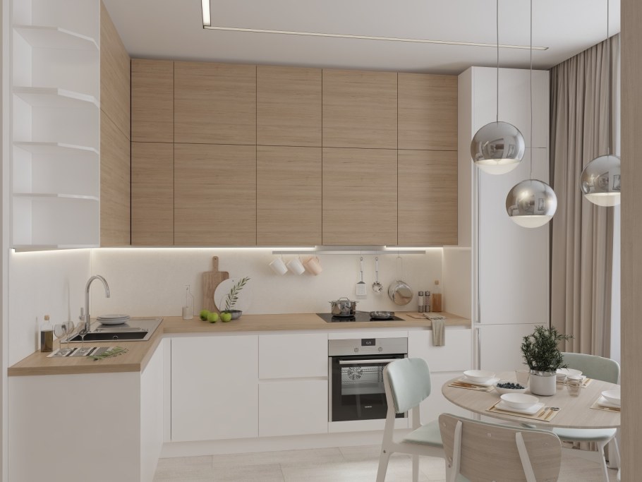 Кухня с антресолью