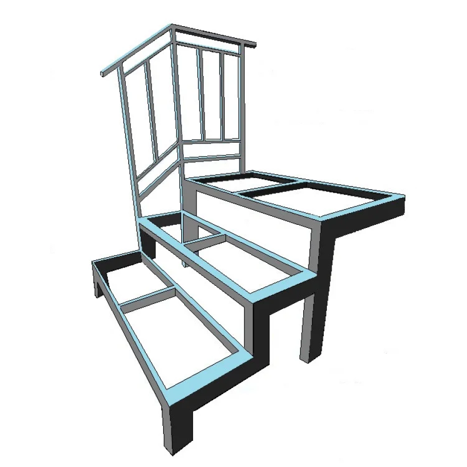 Лестница из профильной трубы 100х50 чертеж