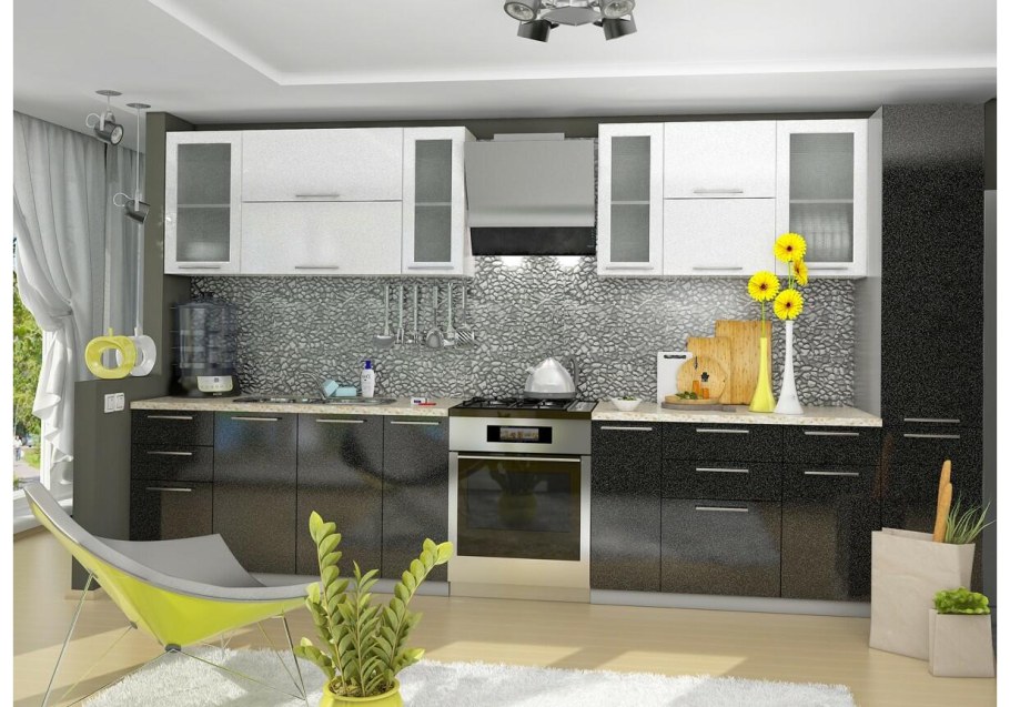 Кухня ДСВ олива чёрный металлик