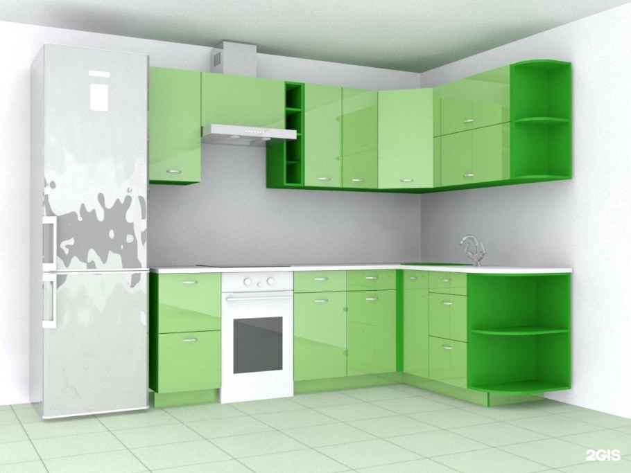 Кухни салатовые угловые