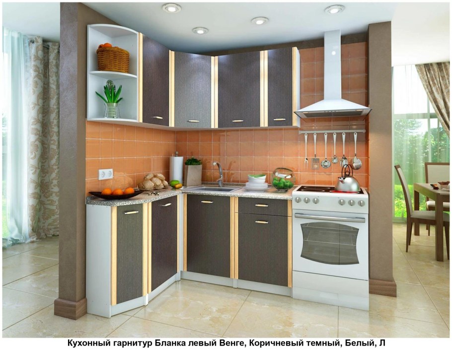 Бланка СТЛ.123.00 кухонный гарнитур левый белый/венге