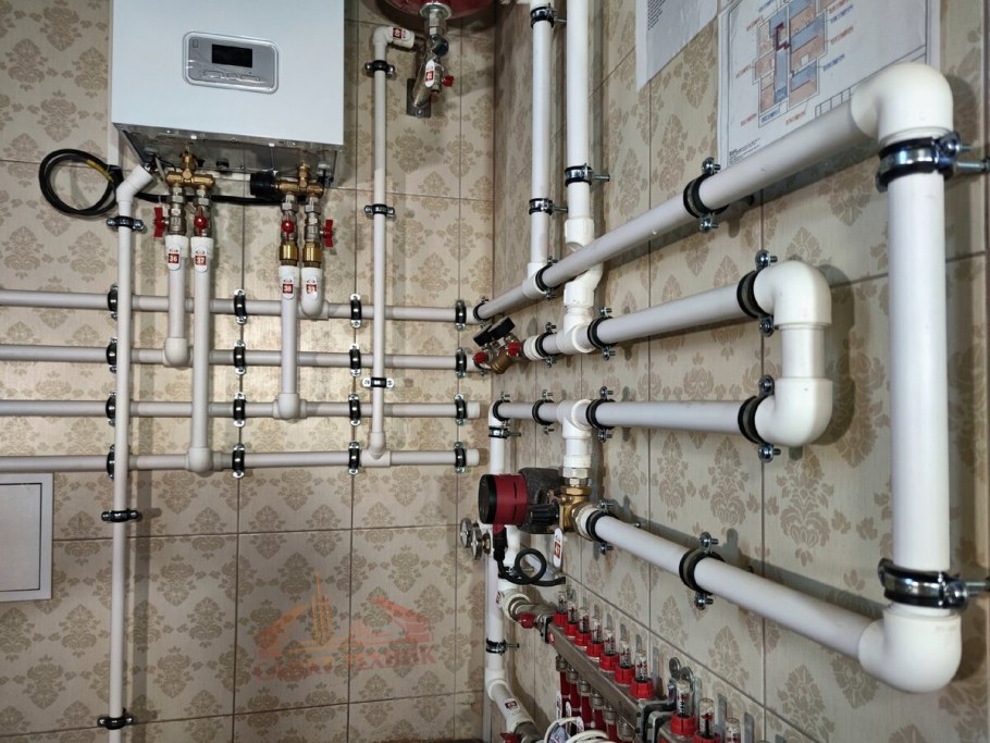 Прокладка труб отопления в коттедже