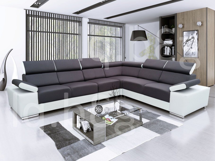 Диван белый с черным