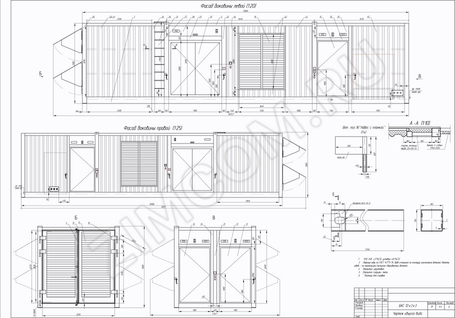 Блок-модуль ДЭС чертеж