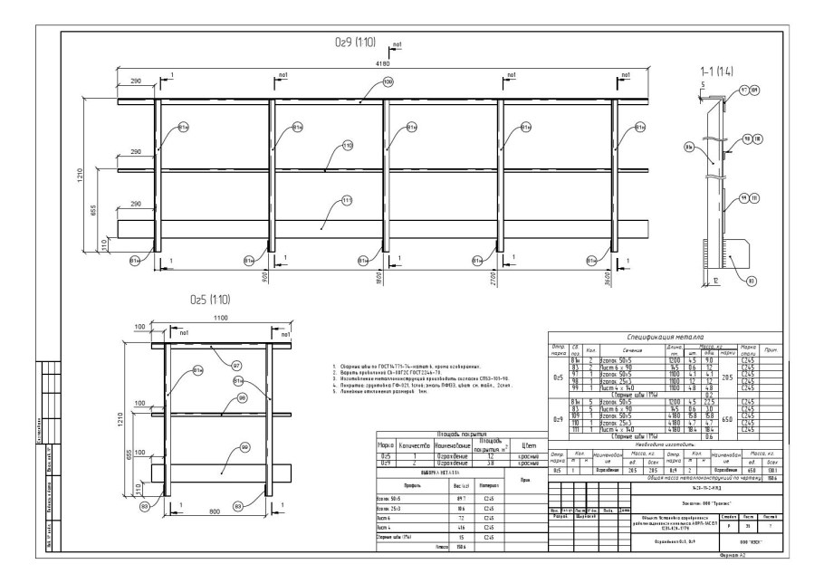 Отбойник металлический КМД чертеж