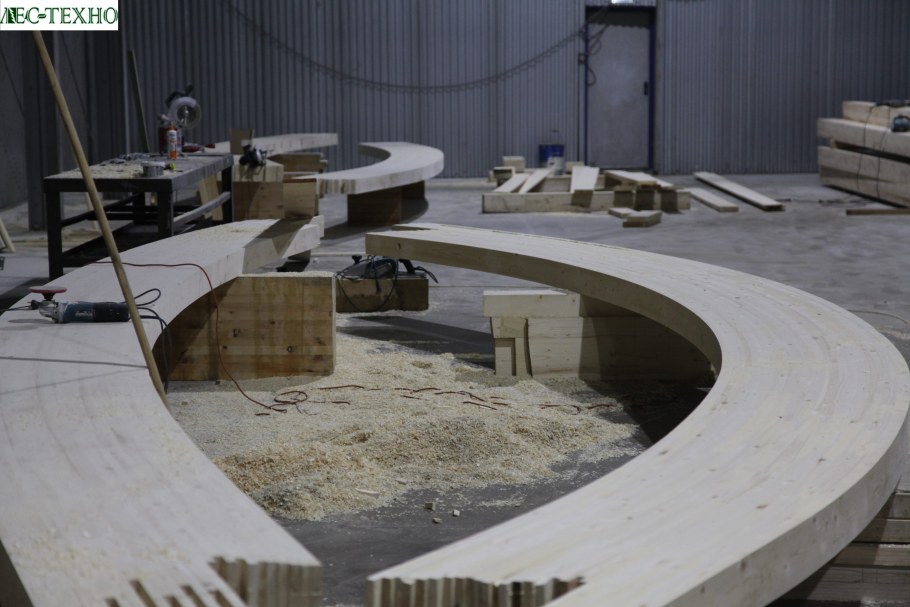 Гнутый клееный брус 30х100