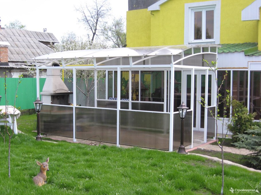 Стеклянные навесы и козырьки