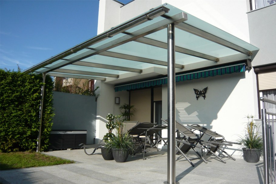 Навес деревянный односкатный 42 МХ 5м