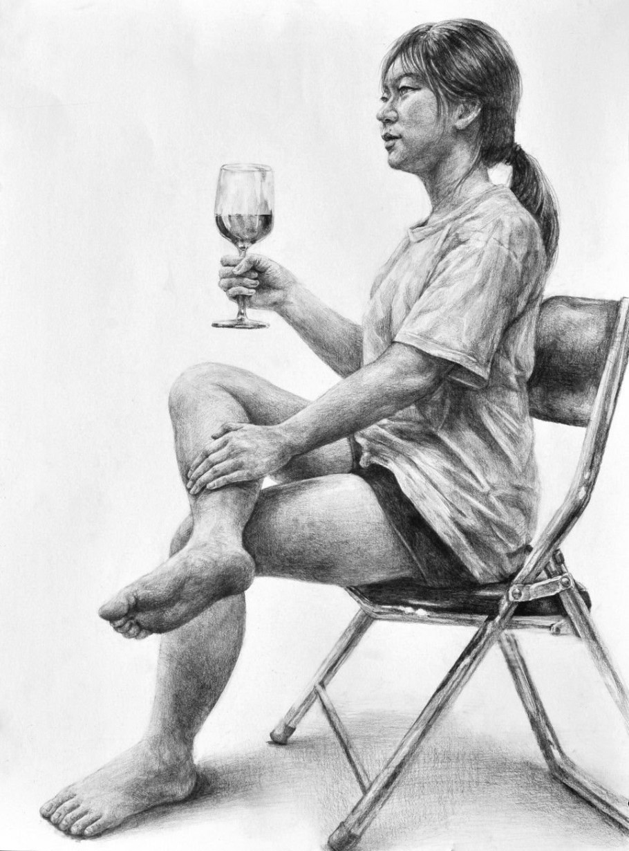 Зарисовка интерьера профессионалом графит