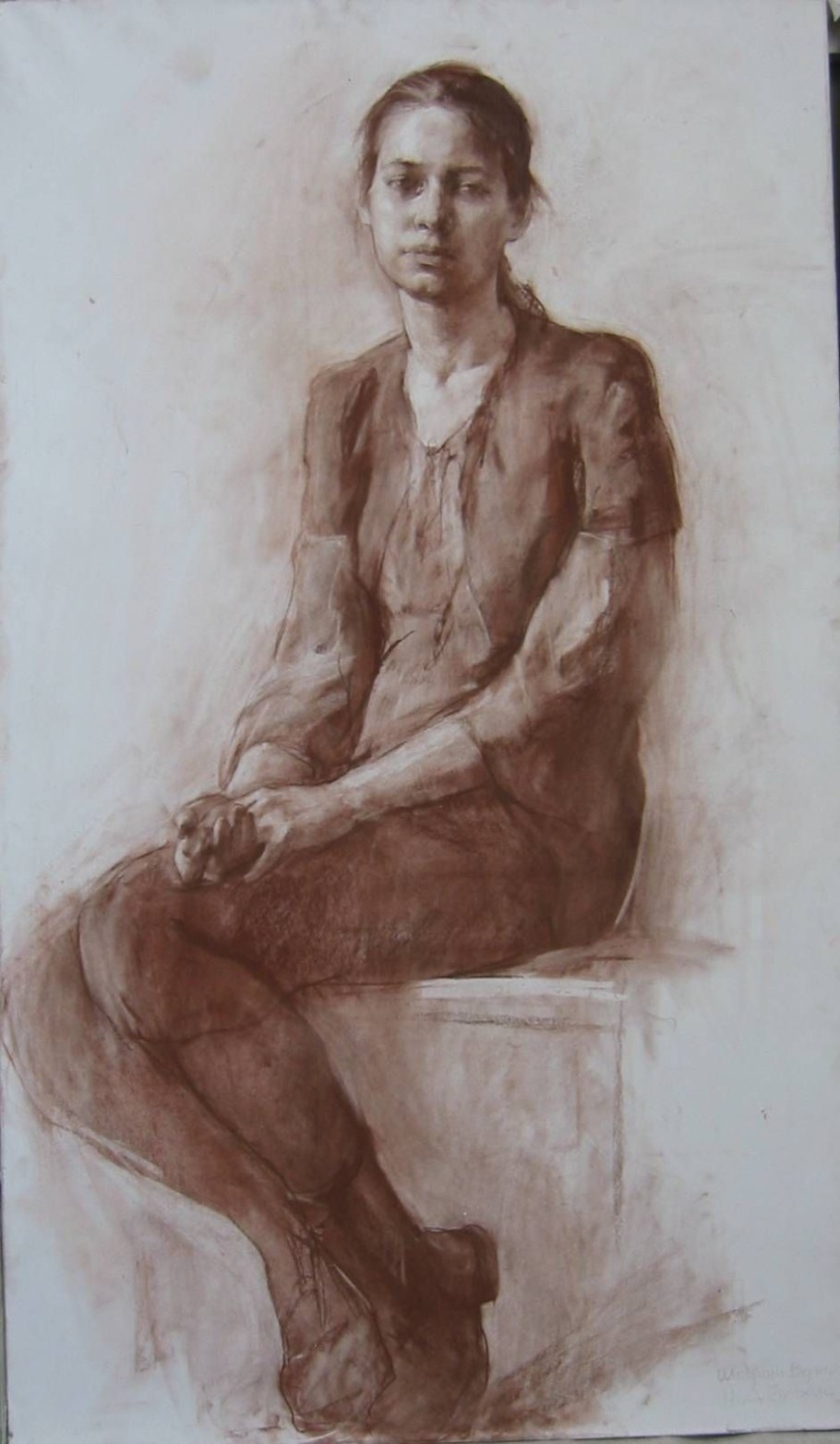 Сидящий человек рисунок цветной