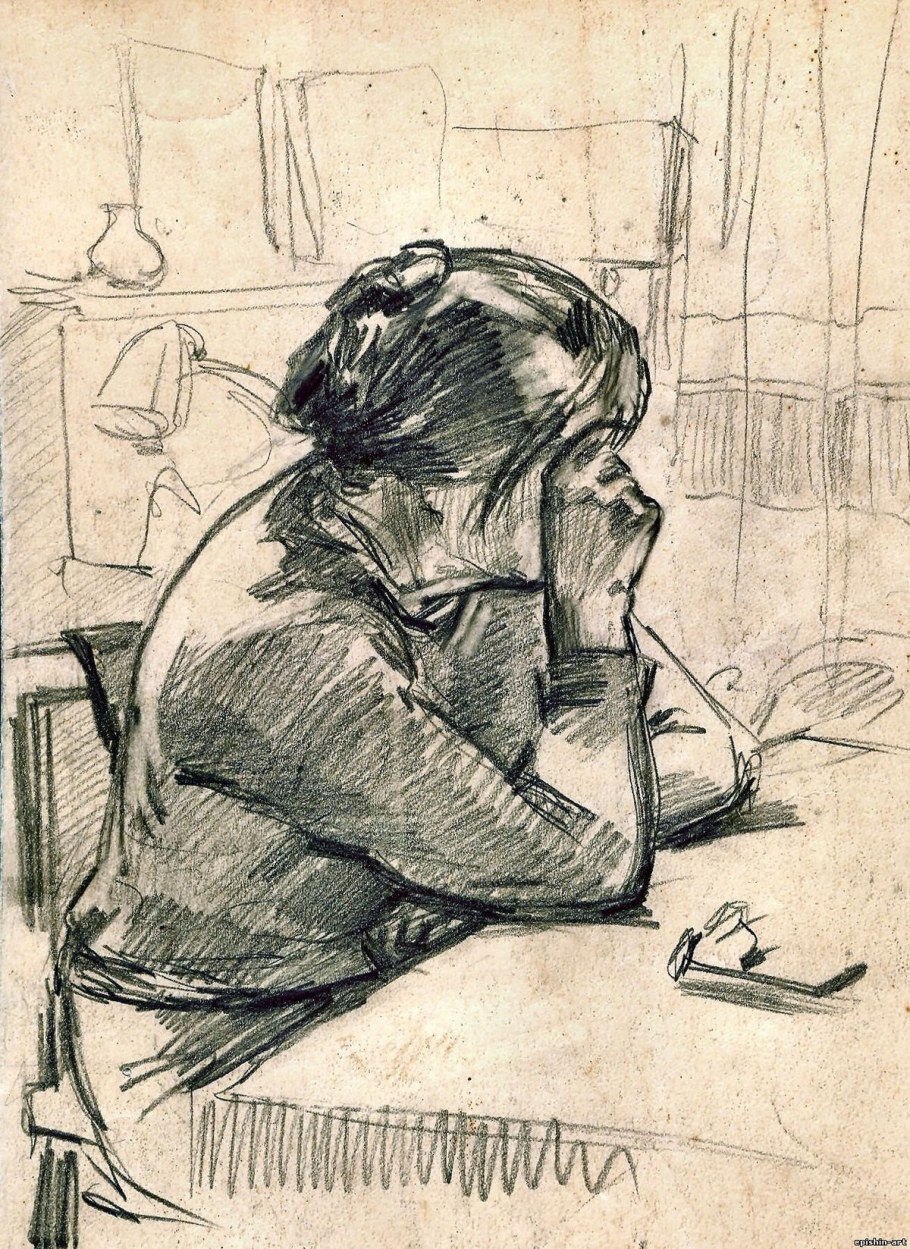 Фигура человека углем