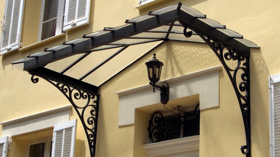 Козырьки Krovent из поликарбоната 1200х930х280 бронзовый (корич. Кроншт)