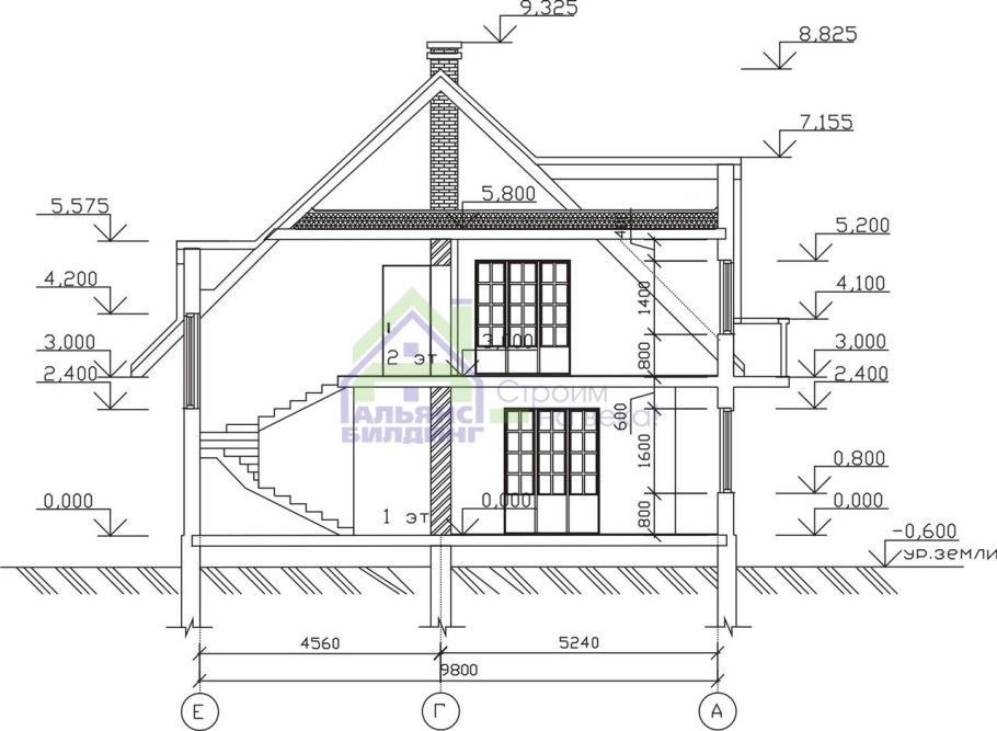 Дом в разрезе чертеж