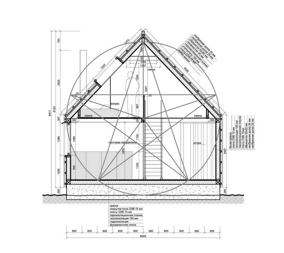 Барнхаус крыша чертеж