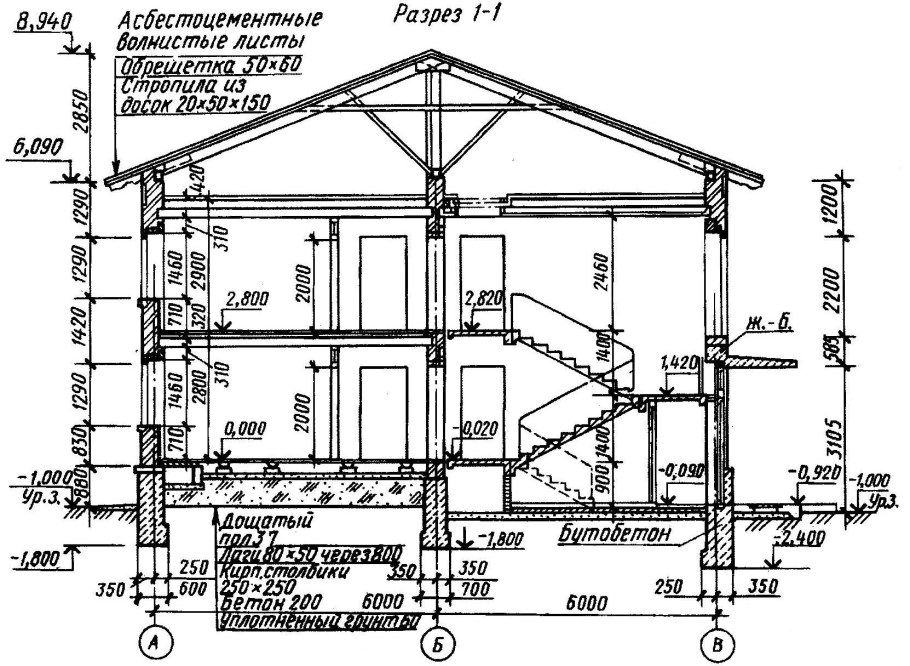 Чертеж узла конструктивного элемента здания