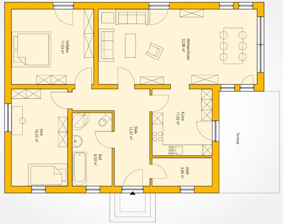 Планировка одноэтажного дома из газобетона 10 на 10