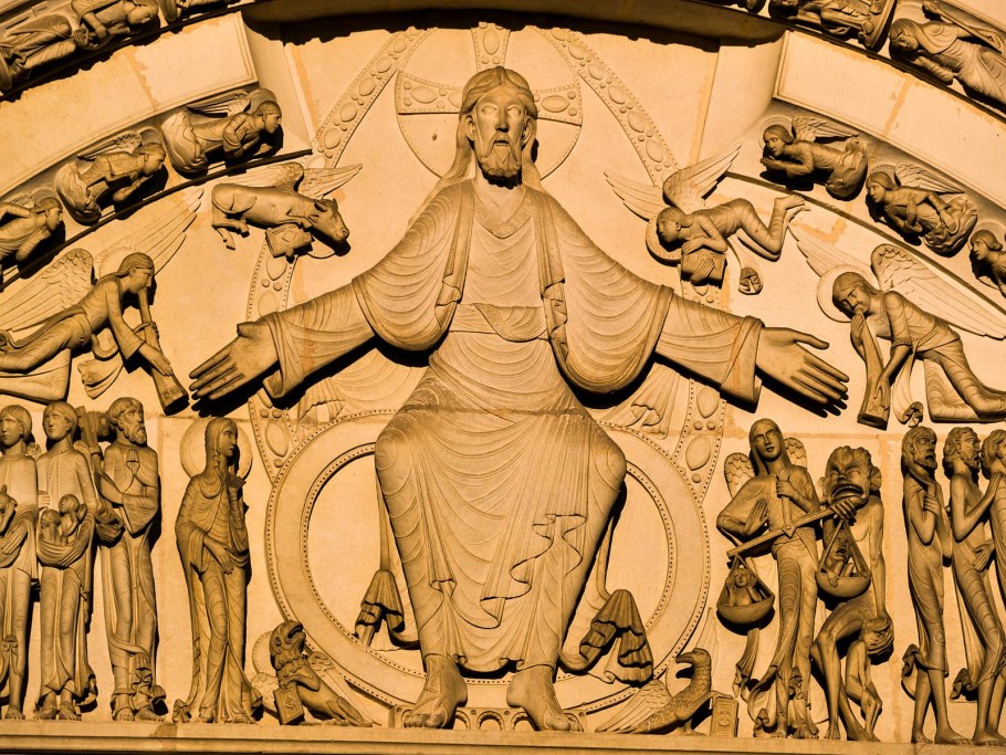 Пятидесятница тимпан церкви ла Мадлен в Везле