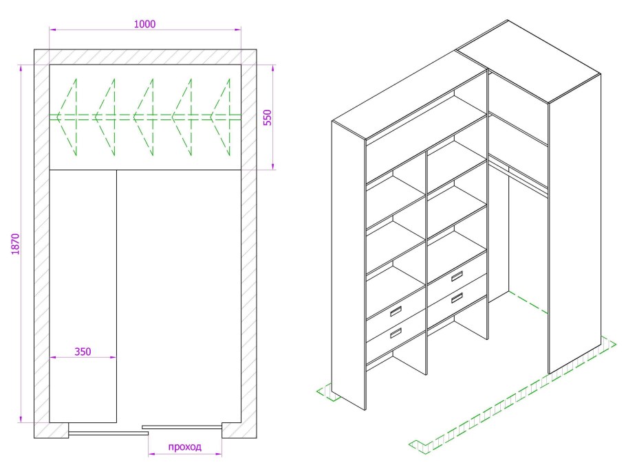 Схема корпусной мебели