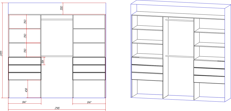 Чертежи деталей мебели Базис Мебельщик