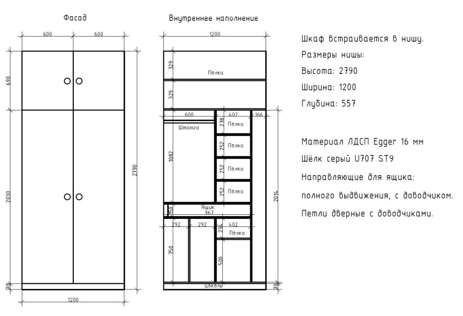 Толщина ЛДСП для шкафа купе