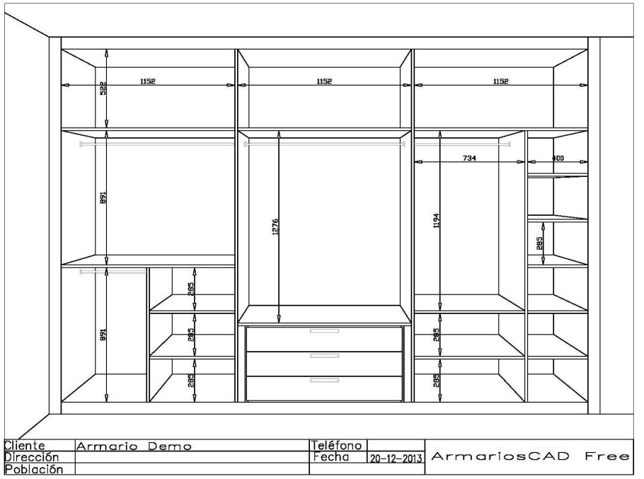 Шкаф купе 4 двери чертеж