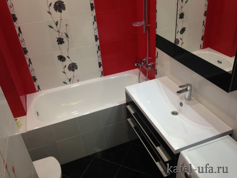 Ванная в красных тонах
