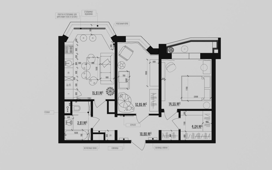 Коридор п44 трешка