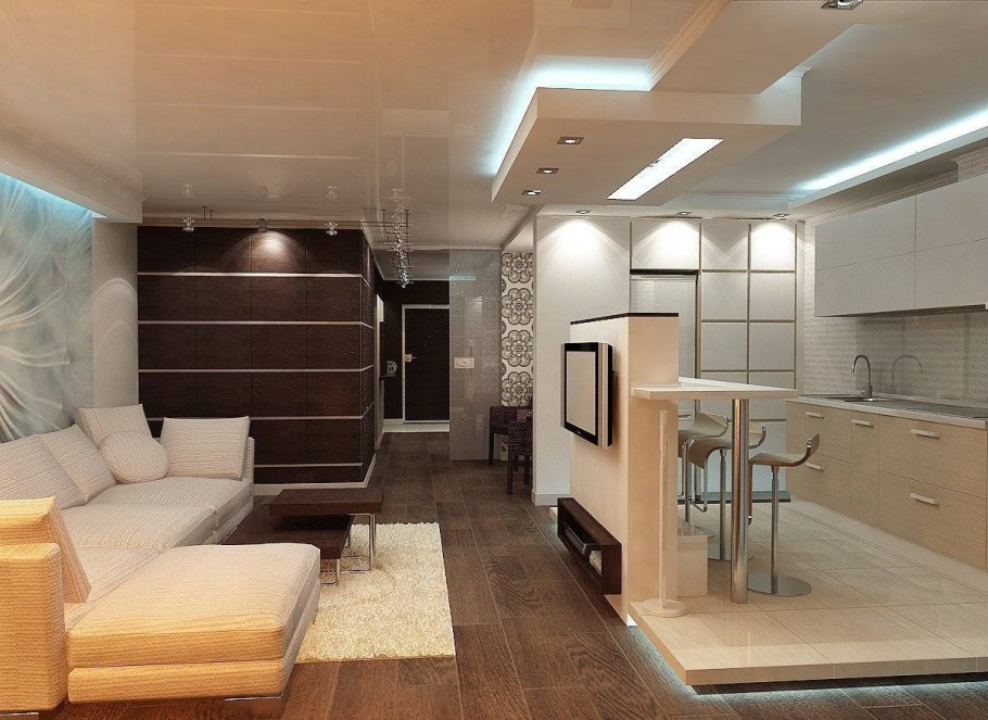 Гостиная совмещенная с прихожей