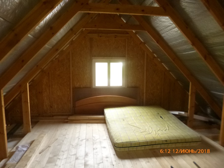 Мансардная крыша внутри