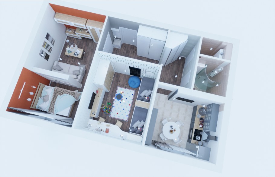 Двухкомнатная квартира 52 кв.м планировка