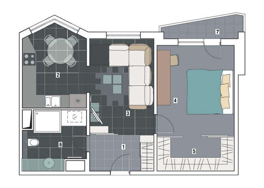 Планировка однокомнатной кв 40кв