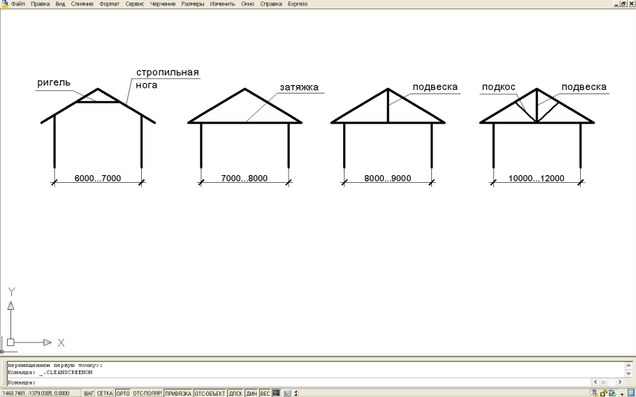 Узел опирания стропил на мауэрлат чертеж