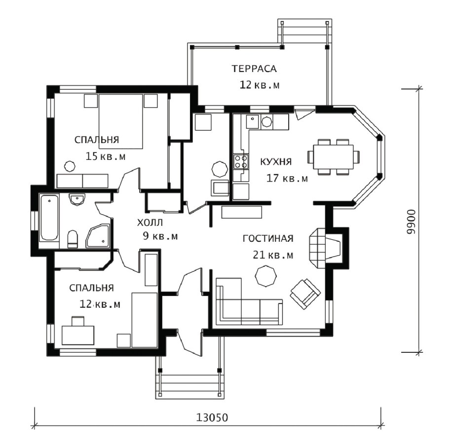 План коттеджа